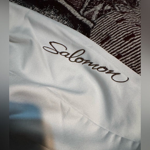 Salomon Jacket Womens Medium White Full Zip Soft Shell Fleece Lined - Picture 2 of 6